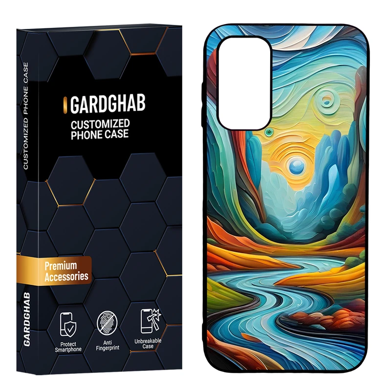 کاور گارد قاب مدل پشت گلس هنری مناسب برای گوشی موبایل سامسونگ Galaxy A14