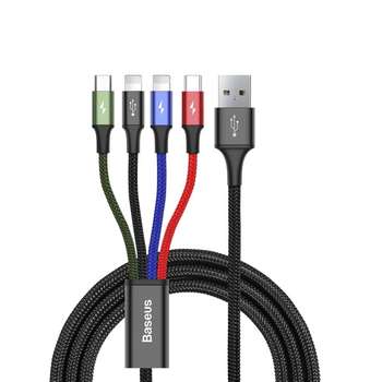 کابل تبدیل USB به لایتنینگ و MicroUSB و USB-C باسئوس مدل 4in1 به طول 120 سانتی متر