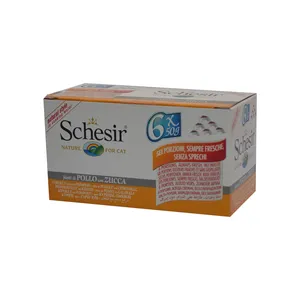 کنسرو غذای گربه شسیر مدل مرغ و کدو بسته 6 عددی