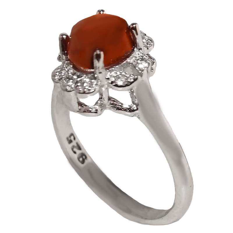 انگشتر نقره زنانه مدل عقیق یمنی کد YW4068