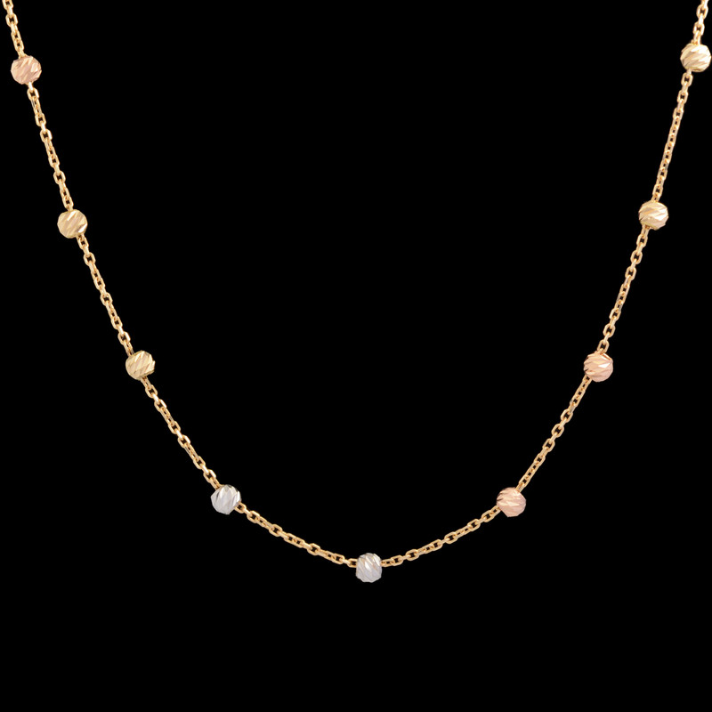 گردنبند طلا 18 عیار زنانه گالری طلای پرنسس مدل گوی آلبرنادو