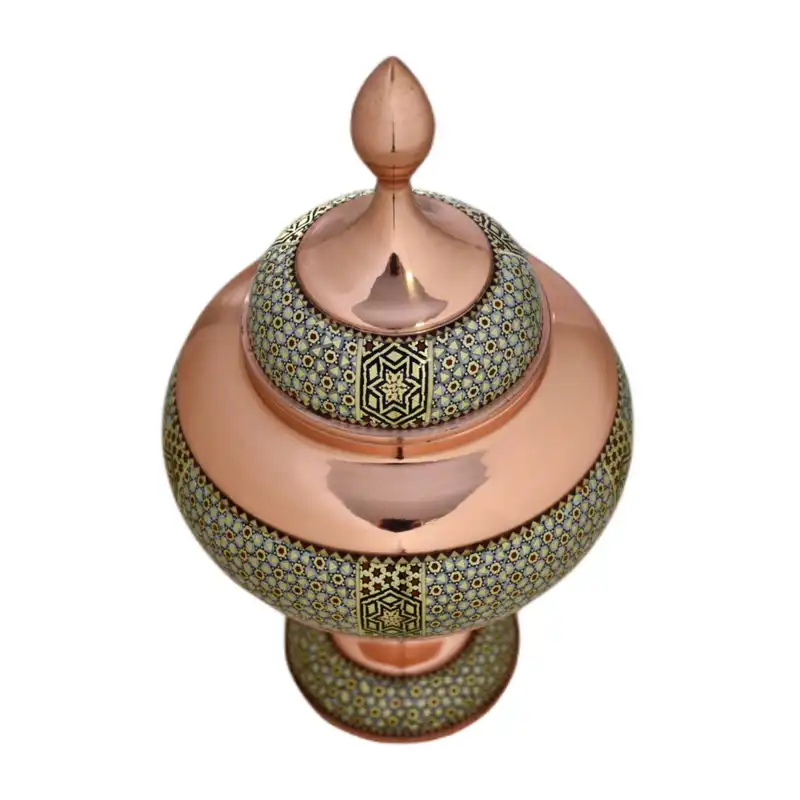 شکلات خوری خاتم کاری مسی کد 25