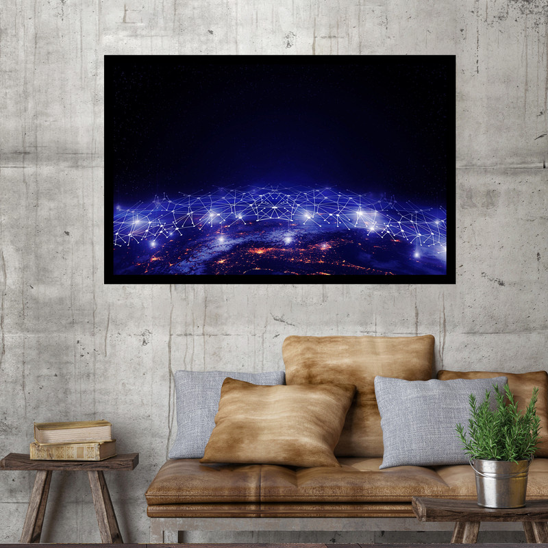 تابلو نوری بکلیت طرح شب زمین مدل B-MO1673