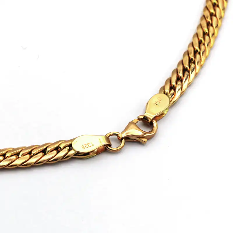 گردنبند طلا 18 عیار زنانه مدل حصیری کونیک