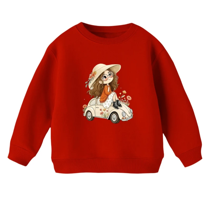سویشرت بچگانه مدل دخترک و ماشین 