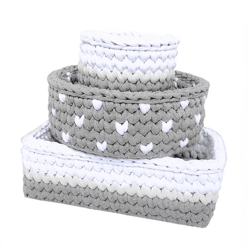 سبد قلاب بافی تریکو طرح سیسمونی کودک کد 05 مجموعه 3 عددی