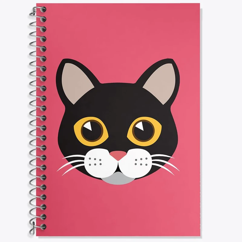 دفتر زبان 50 برگ خندالو مدل دو خط طرح گربه کد 5007