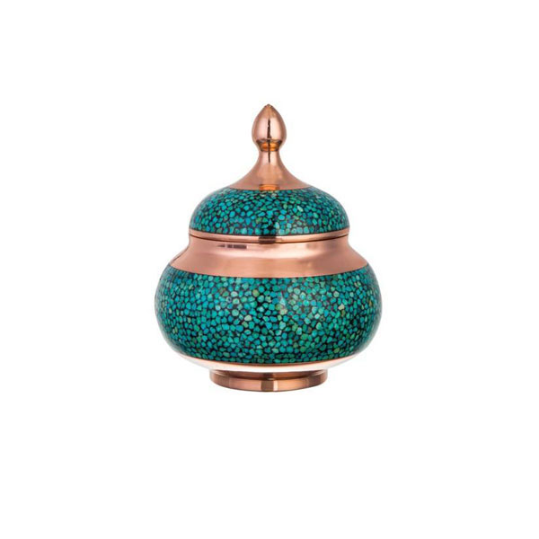 Turquoise inlaying sugar/candy pot, code 1304