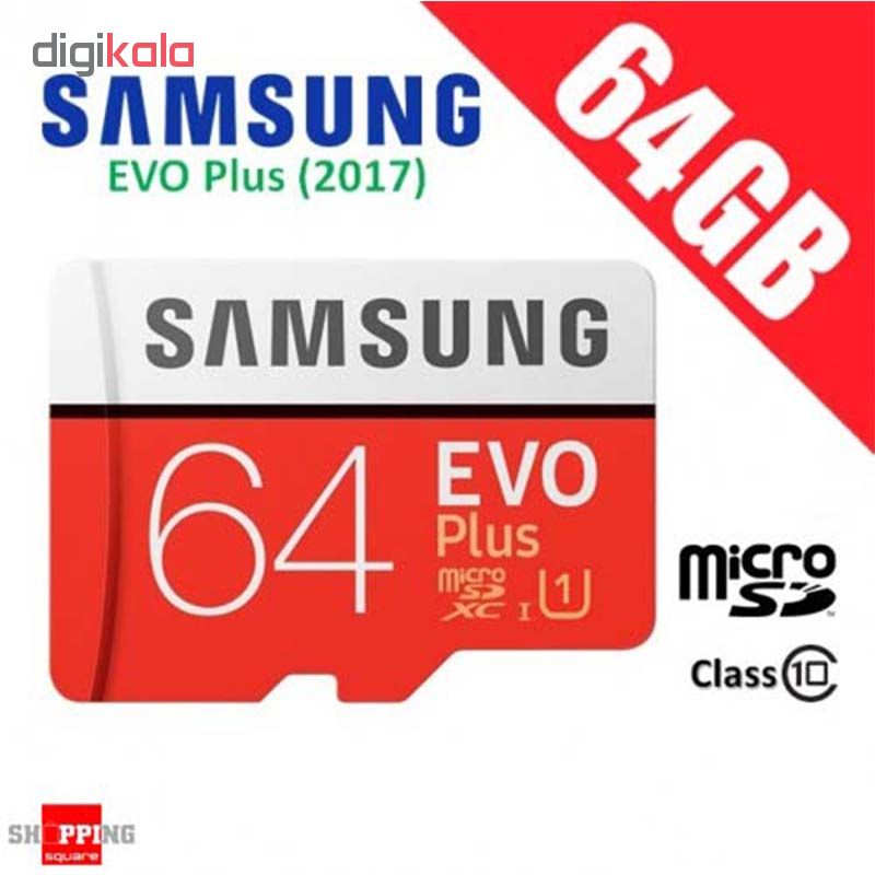 کارت حافظه microSDHC  مدل Evo Plus کلاس 10 استاندارد UHS-I U1 سرعت 80MBps همراه با آداپتور SD ظرفیت 64 گیگابایت