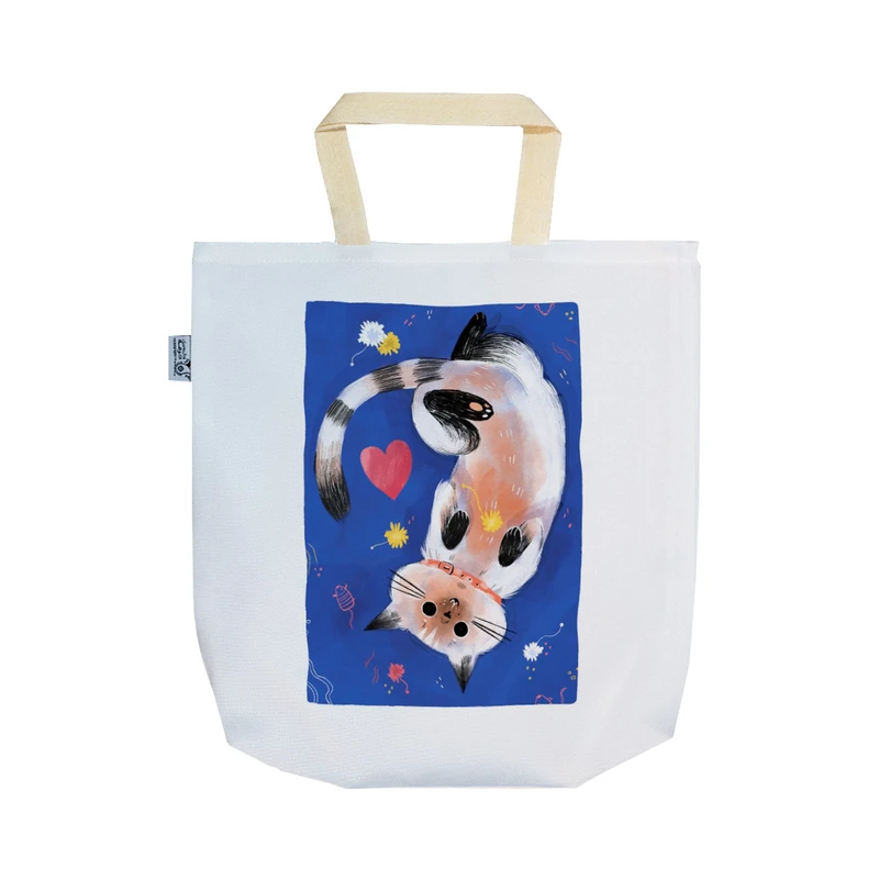 ساک خرید ترمه طراحان ایده مدل گربه تنبل کد strm1083 - SS