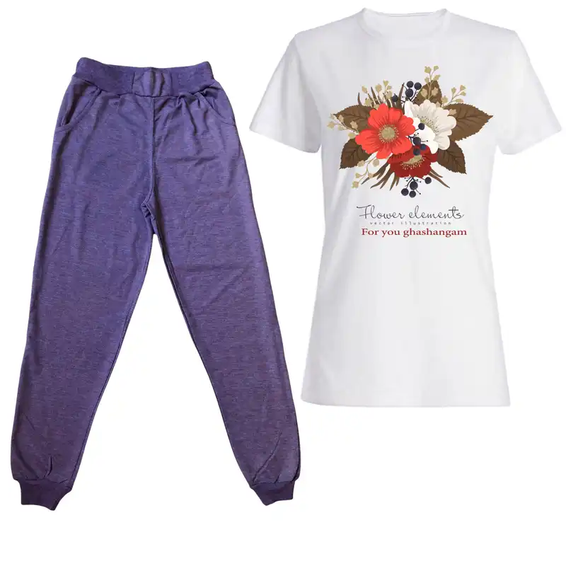 ست تی شرت و شلوار زنانه مدل 318