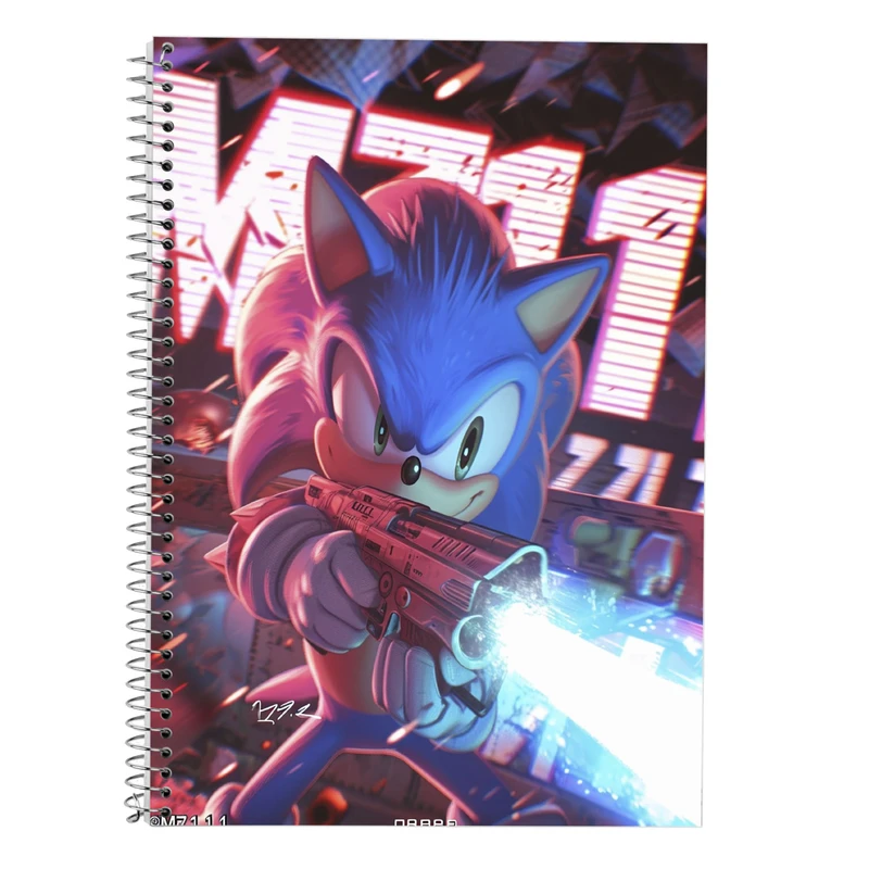 دفتر زبان 50 برگ مدوپد مدل دو خط طرح سونیک sonic کد DF13438