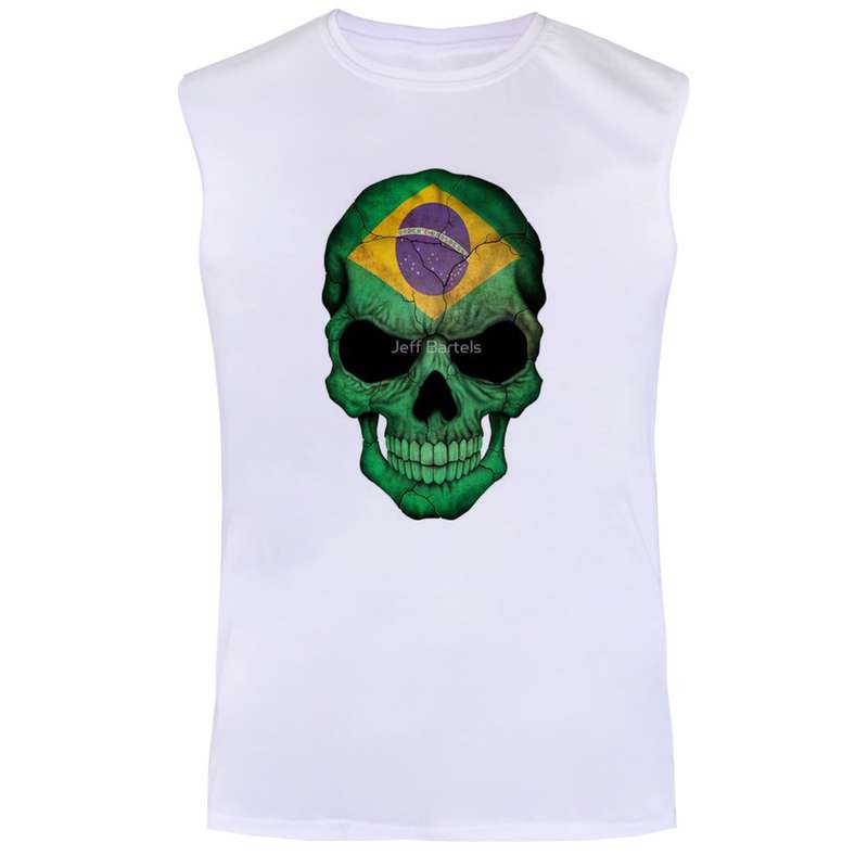 تاپ مردانه مدل اسکلت کد BA7 رنگ سفید