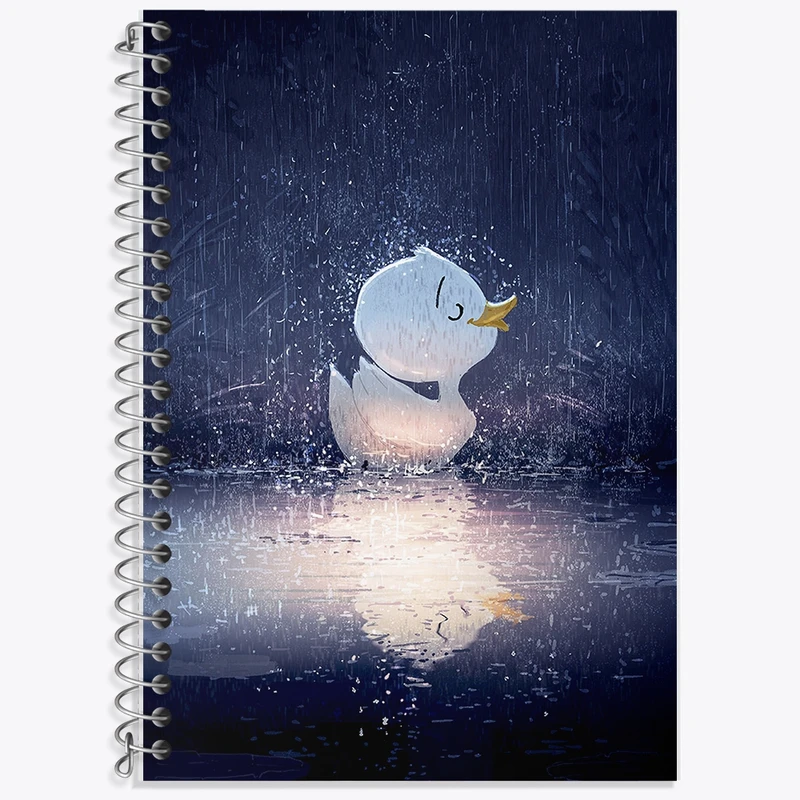 دفتر زبان 50 برگ خندالو مدل دو خط طرح اردک کد F1072