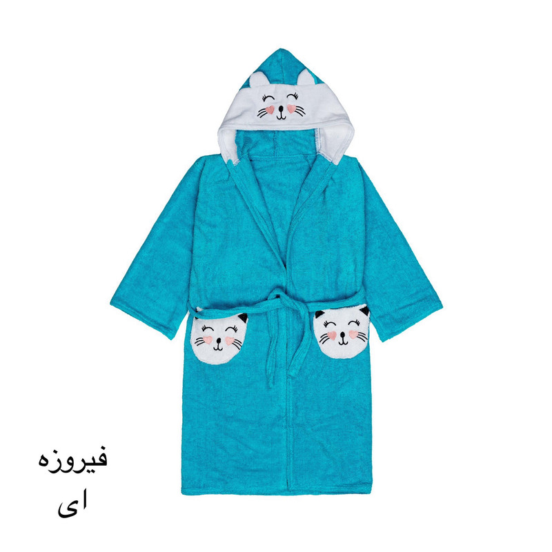 حوله پالتویی کودک هنرمند مدل cat سایز ۹۰×۸۰ سانتی متر