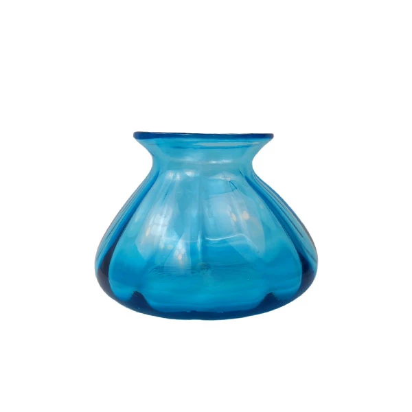 گلدان دکوری مدل شیشه ای عدسی موج دار