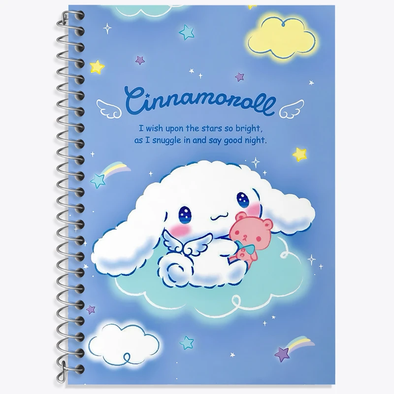 دفتر زبان 50 برگ خندالو مدل دو خط طرح سینامونرول هلو کیتی کد N4211