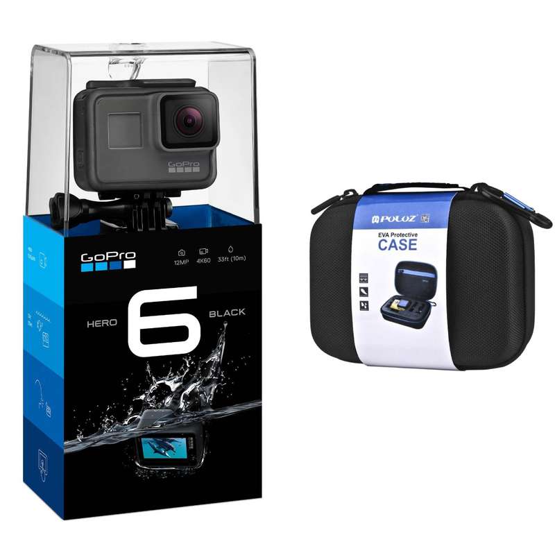 دوربین فیلم برداری ورزشی گوپرو مدل HERO 6 Black همراه با کیف پلوز دوربین فیلم برداری ورزشی گوپرو مدل HERO 6 Black همراه با کیف پلوز