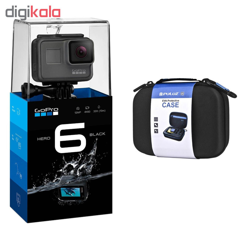 دوربین فیلم برداری ورزشی گوپرو مدل HERO 6 Black همراه با کیف پلوز