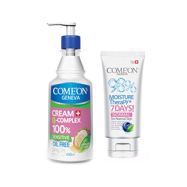 کرم مرطوب کننده کامان مدل Oil Free Bcomplex حجم 400 میلی لیتر به همراه کرم کامان مدل Normal حجم 475 میلی لیتر