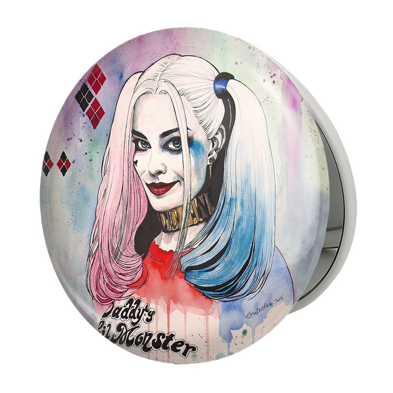 آینه جیبی خندالو طرح هارلی کویین Harley Quinn مدل تاشو کد 3877 