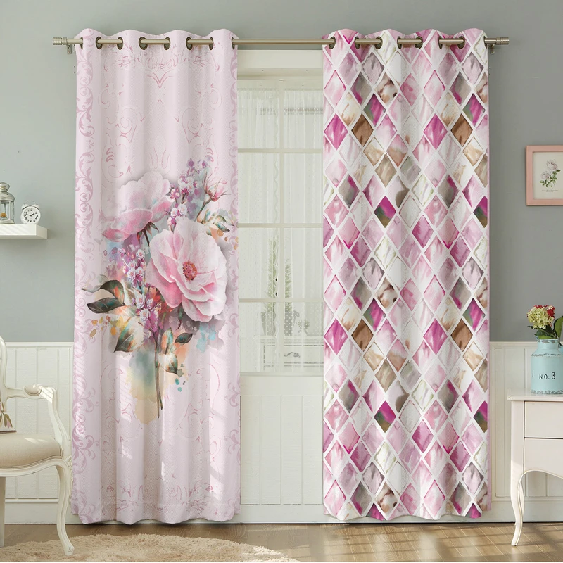 پرده نیروانا طرح گل  مدل مخمل کد 8737 سایز 140×280 سانتی متر