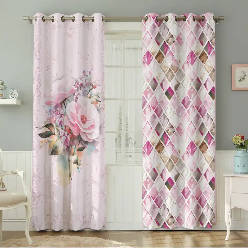 پرده نیروانا طرح گل مدل مخمل کد 8737 سایز 140×280 سانتی متر