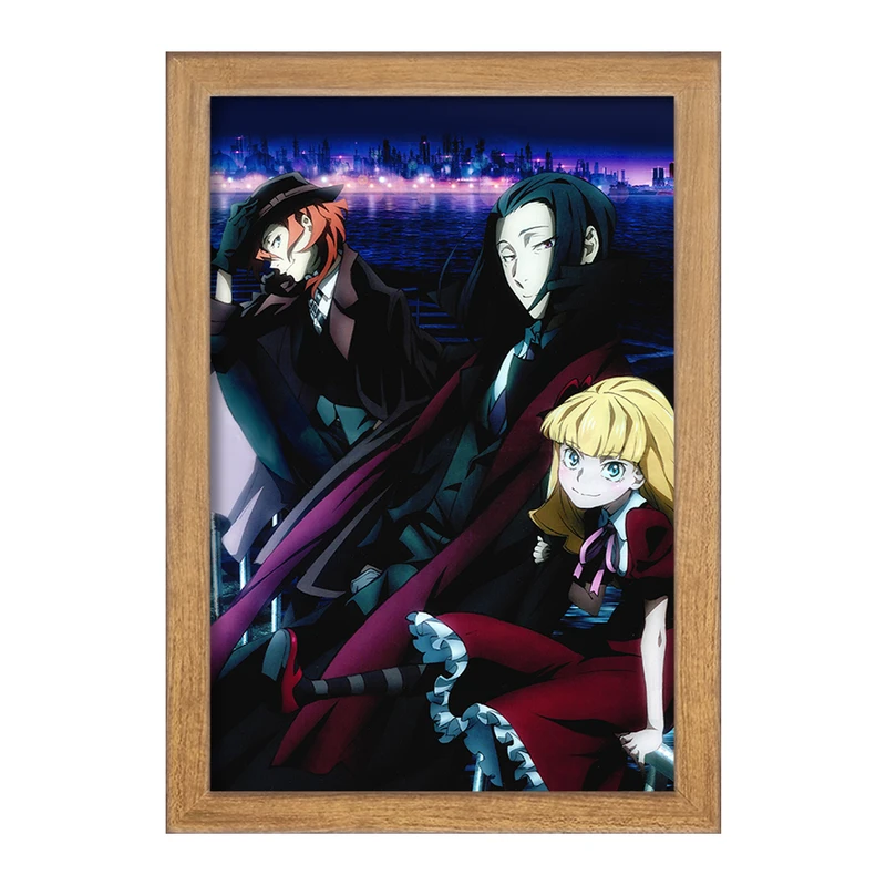 تابلو خندالو مدل اوگای موری و چویا و اکوتاگوا انیمه سگ های ولگرد بانگو  کد 11790