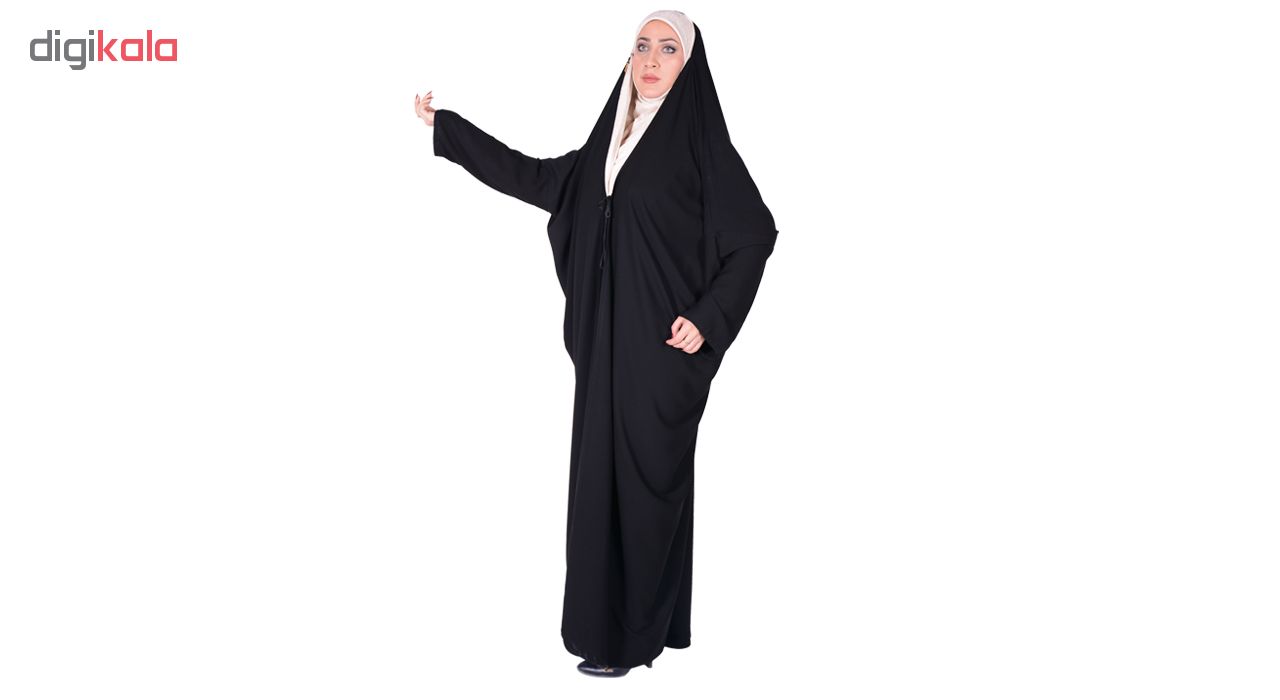 چادر اماراتی کرپ حریرالاسود شهر حجاب مدل 8026
