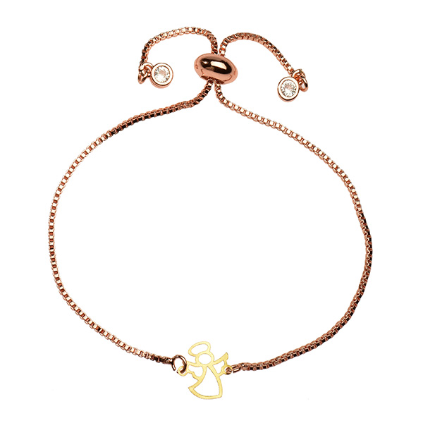 دستبند طلا 18 عیار دخترانه کرابو طرح فرشته مدل Krd1063