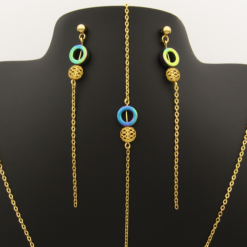 نیم ست طلا 18 عیار زنانه مانچو مدل smg023