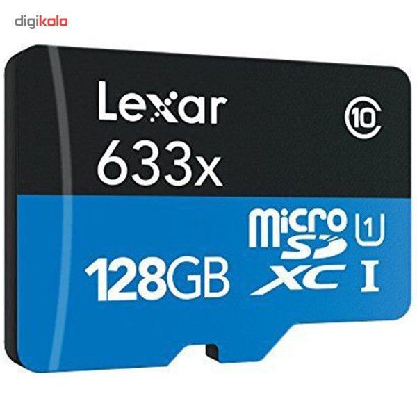 کارت حافظه microSDXC لکسار مدل High-Performance کلاس 10 استاندارد UHS-I U1 سرعت 633X همراه با ریدر USB 3.0 ظرفیت 128 گیگابایت