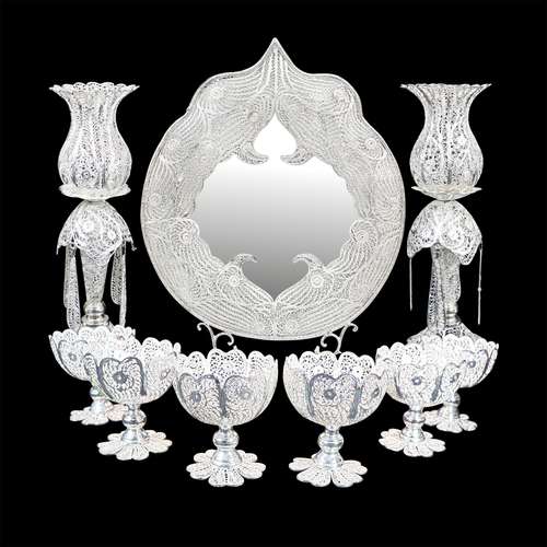 ست 9 تکه هفت سین ملیله کاری کد 41319sil