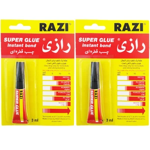 چسب قطره ای رازی مدل Super Glue حجم 3 میلی لیتر بسته 2 عددی