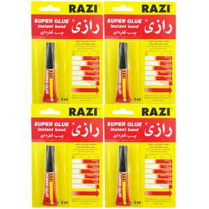 نقد و بررسی چسب قطره ای رازی مدل Super Glue حجم 3 میلی لیتر بسته 4 عددی توسط خریداران