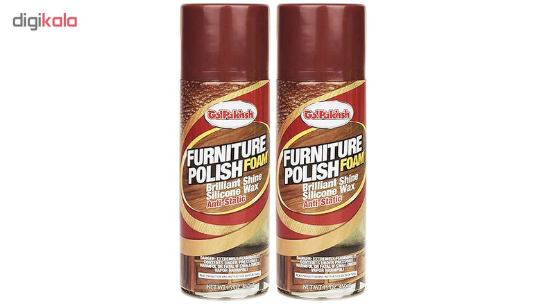 اسپری فوم براق کننده و پاک کننده چوب و مبل گل پخش حجم 450 میلی‌ لیتری بسته 2 عددی