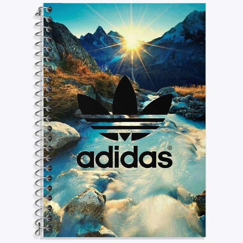 دفتر زبان 50 برگ خندالو مدل دو خط طرح آدیداس (Adidas) کد F1066
