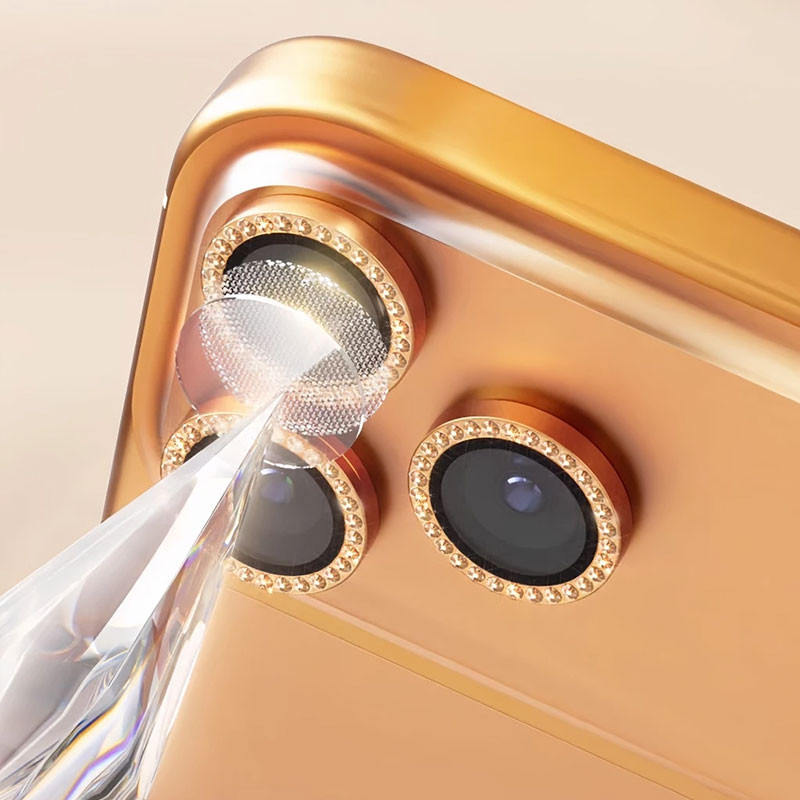 محافظ لنز دوربین فلزی مسیر مدل Diamond Lenz مناسب برای گوشی موبایل اپل iPhone 17 Pro / 17 Pro Max