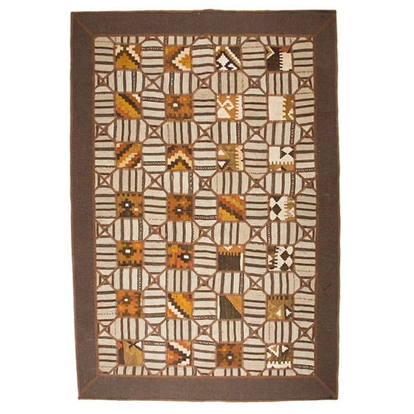 گلیم دستبافت 4 متری ساده مدل چهل تکه دوزه شده کد 51100035