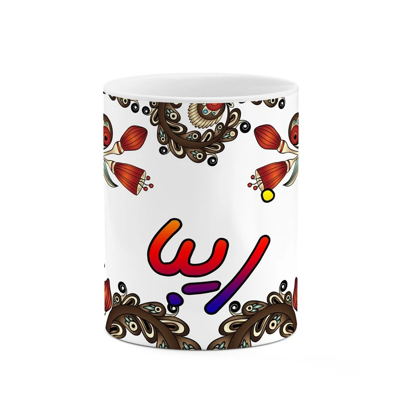 ماگ کاکتی مدل اسم زیبا طرح سنتی گل و بته کد mgh45422