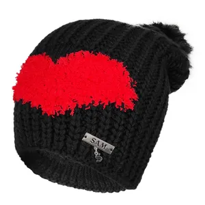 کلاه بافتنی سام مدل داخل خز طرح قلب کد 311