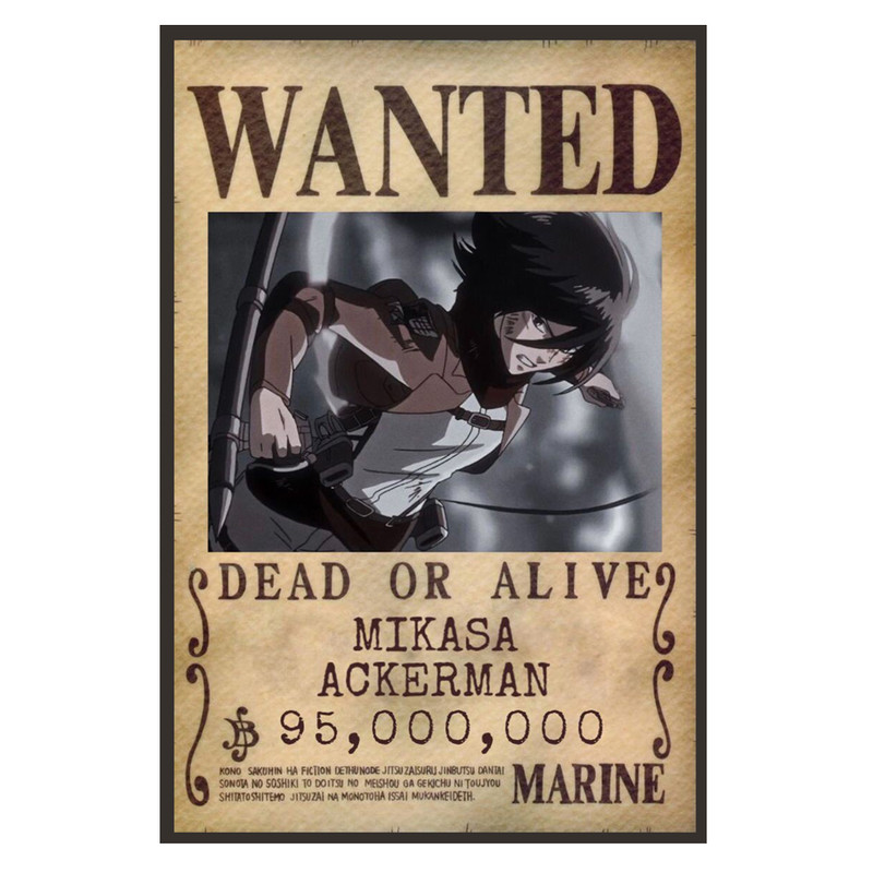 پوستر مدل تحت تعقیب میکاسا اکرمن Mikasa طرح انیمه Attack on titan کد 383