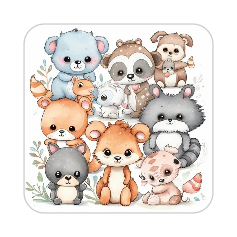 زیر لیوانی کاکتی طرح حیوانات کارتونی مدل mp28837