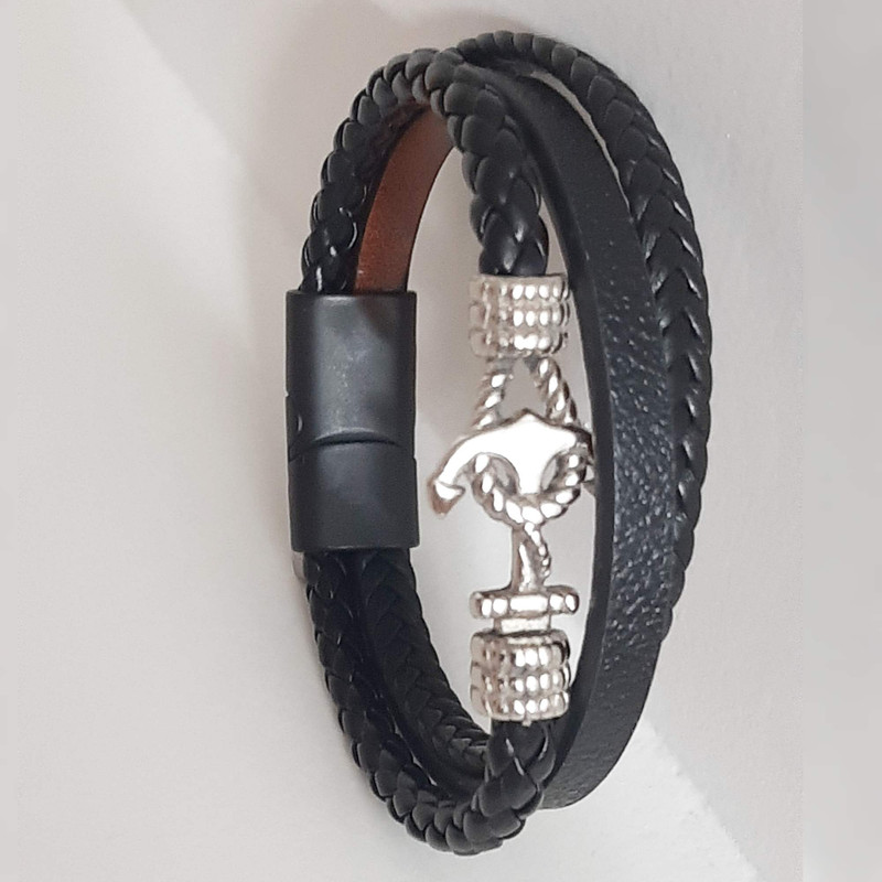 دستبند مردانه مدل چرم طبیعی کد 0033