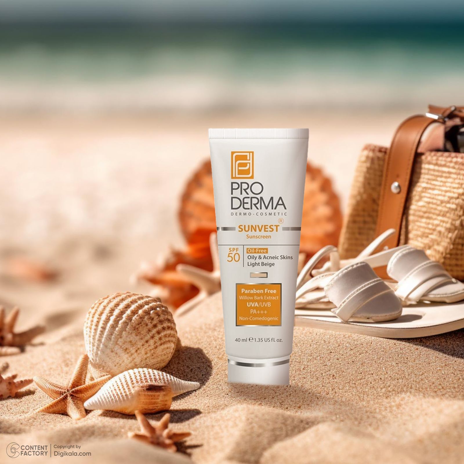 کرم ضدآفتاب رنگی پرودرما SPF50 مدل 01، مناسب پوست‌های چرب، حجم 40 میلی‌‌لیتر -  - 2