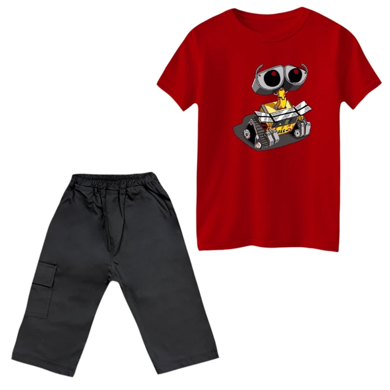 ست تی‌شرت و شلوارک پسرانه مدل والی کد 4