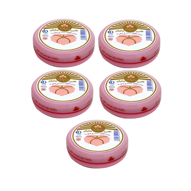 کرم دست و صورت دلبان مدل موم زنبور عسل حجم 90 میلی لیتر بسته 5 عددی