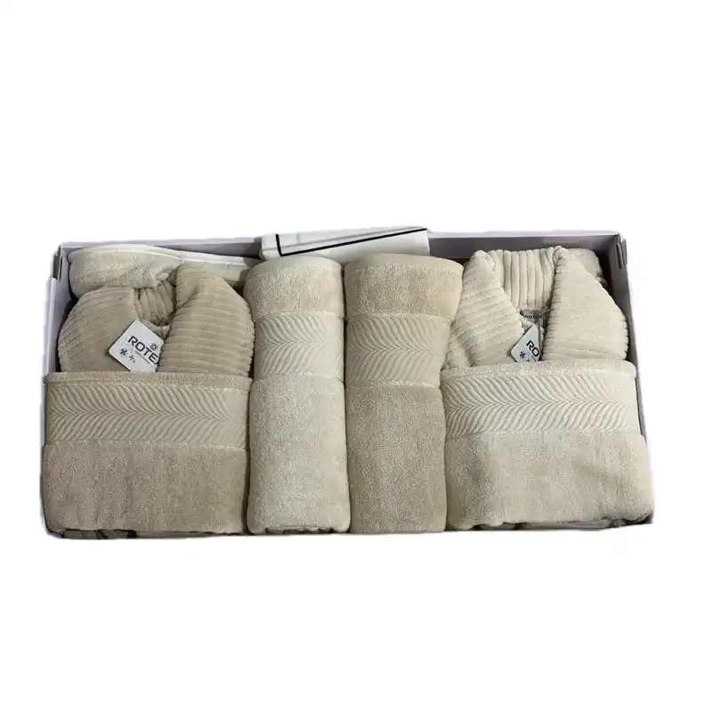 سرویس حوله پالتویی روتکس ۸ تکه طرح ماکرو سایز ۱۲۵