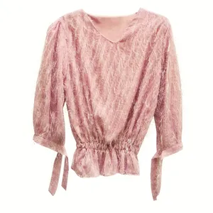 بلوز آستین سه ربع مدل ریش ریش کد 5