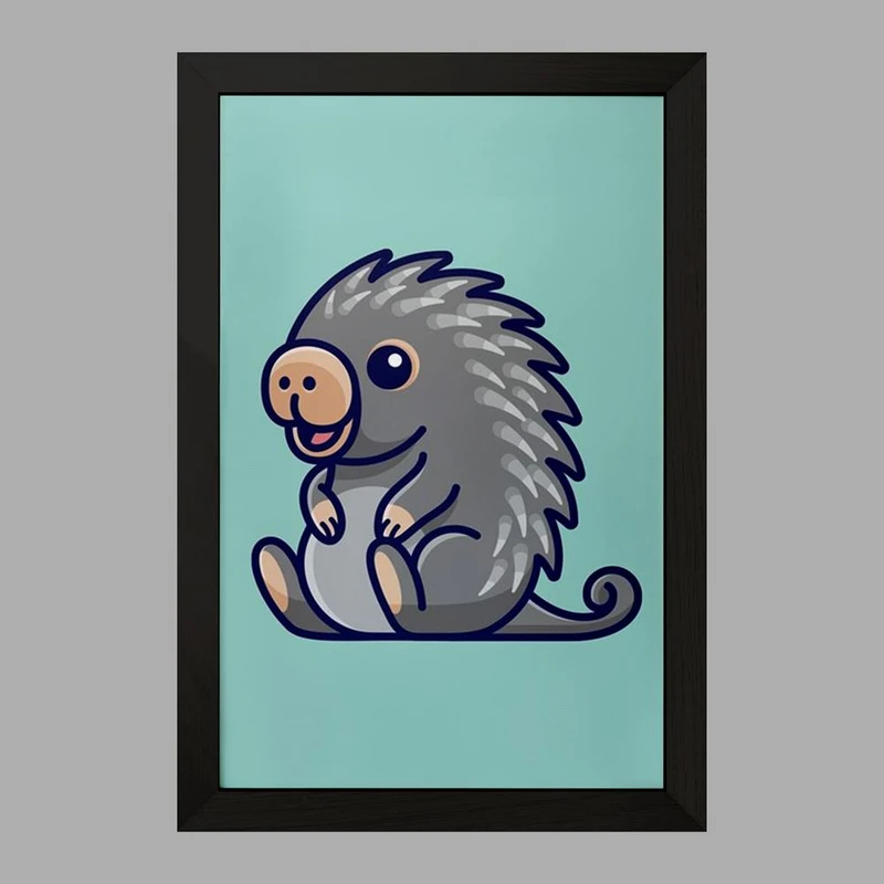 تابلو خندالو مدل حیوانات بامزه خارپشت کد 28372